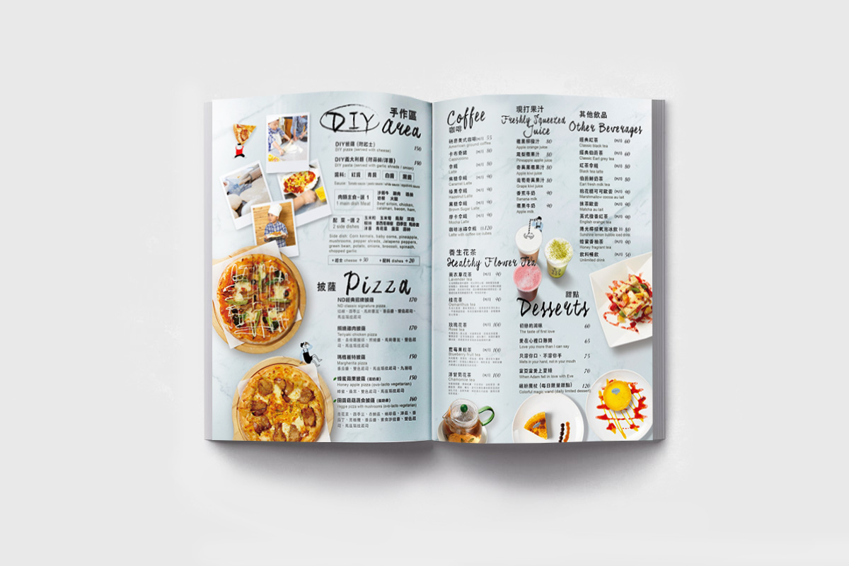 美式餐廳菜單平面作品設計